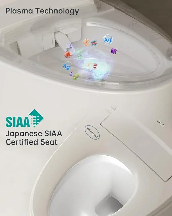 EPLO Smart Toilet Bidet,Auto Open Close,Foam Shiled,1000 Gram MaP Flush Score,Men's Auto Urinal Flush,Moving Dryer,ADA Comfort Chair Height,Heated Seat,Elongated Toilet with Tank Built in E18MAX - ModernBath