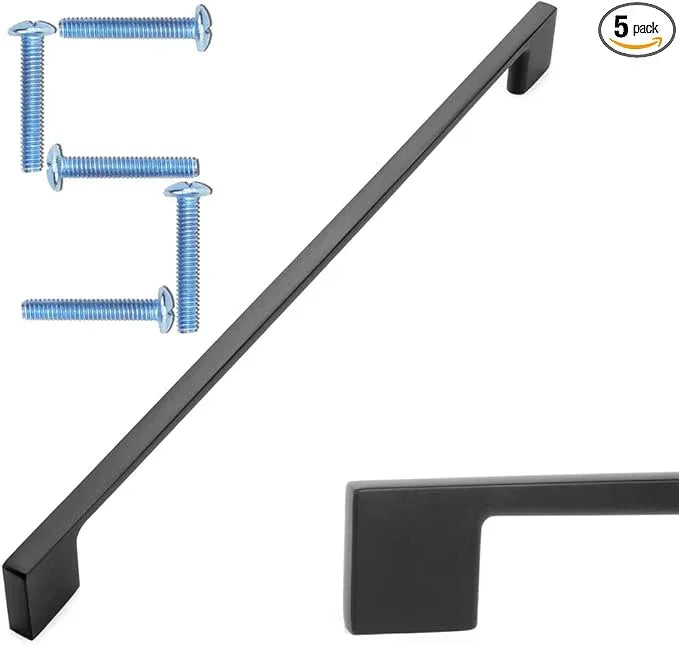 KOOFIZO 5 Pack 11-5/16 Inch Matte Black Kitchen Cabinet Pulls Black Cabinet Handles Black Cabinet Hardware for Kitchen Cabinets Drawer P01 Dresser Cupboard Bedroom Bathroom - ModernBath