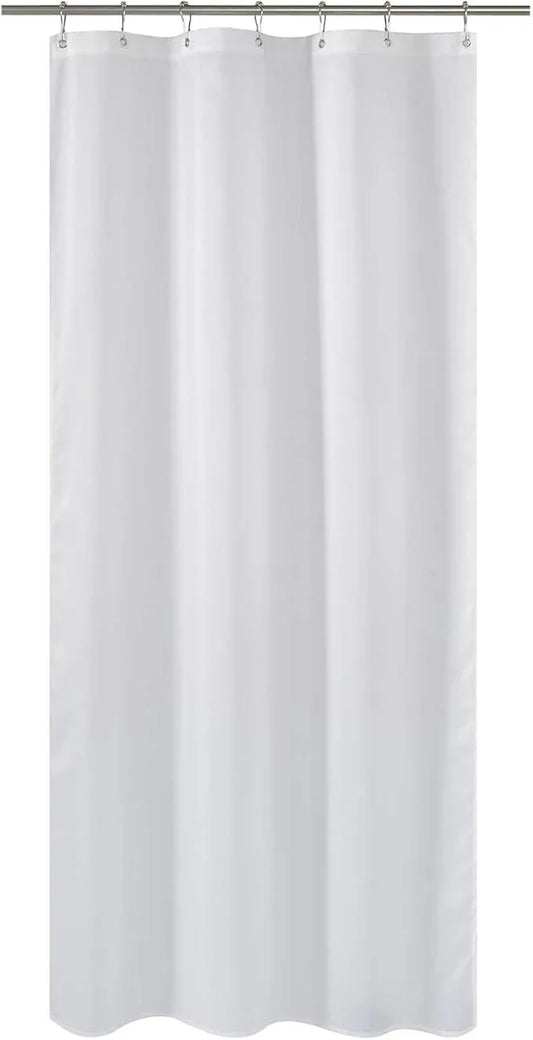 N&Y HOME Fabric Shower Curtain Liner Long Stall Size 42 Width x 78 Length inches, Hotel Quality, Washable, White, 42x78 - ModernBath