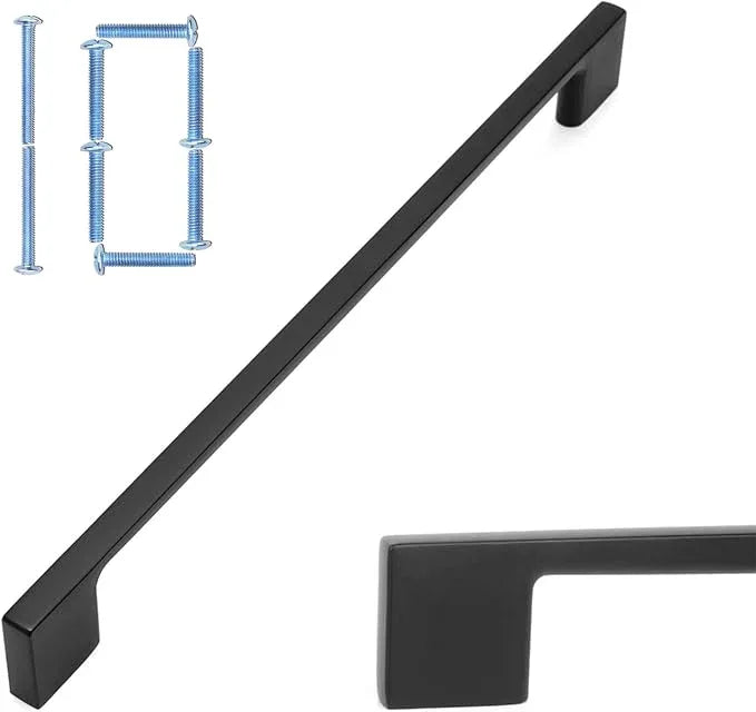 KOOFIZO 10 Pack 8-4/5 Inch Matte Black Kitchen Cabinet Pulls Black Cabinet Handles Black Cabinet Hardware for Kitchen Cabinets Drawer P01 Dresser Cupboard Bedroom Bathroom - ModernBath