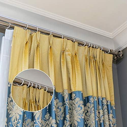 Hotop 30 Pcs Metal Drapery Curtain Rings 0.98/1.26/1.65 inch Interior Diameter and 30 Pcs Hanging Curtain Drapery Pin Hooks for Window Door Shower(32 mm,White) - ModernBath