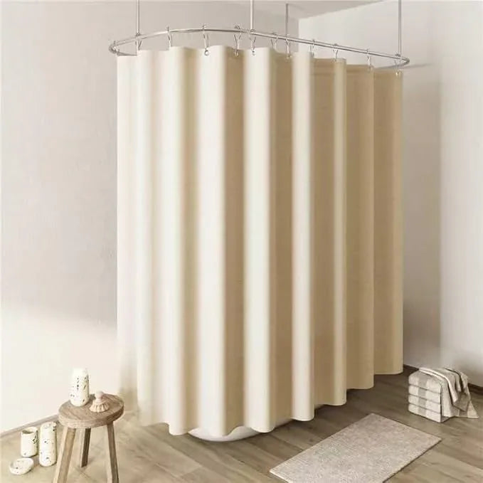 Naturoom Beige Linen Shower Curtain, Textured Fabric Shower Curtains for Bathroom Modern Farmhouse Neutral Tone Premium Quality Fabric Bohemian Rustic Cottage Country Bathroom Decor, Cream, 108 x 72 - ModernBath