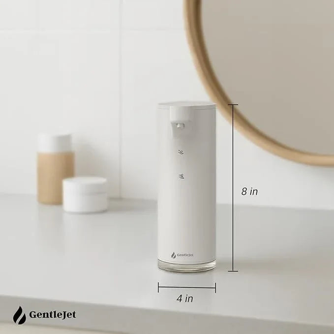GentleJet EasyFoam Automatic Foaming Soap Dispenser - Rechargeable Automatic Soap Dispenser Touchless for Bathroom or Kitchen, Motion Sensor, 2 Levels, IPX5 Water-Resistant, 9.5oz (White) - ModernBath