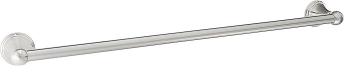 Amazon Basics Straight Modern Towel Bathroom Bar, 24 inch, Satin Nickel - ModernBath