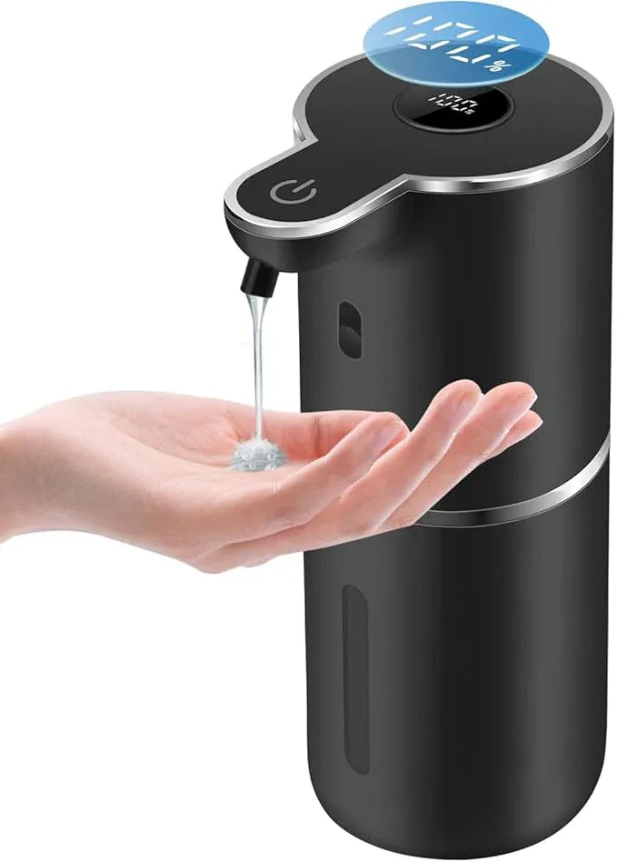 Automatic Liquid Soap Dispenser 12.8oz, Rechargeable & 6 Levels Soap Adjustable with Digital Display, Wall Mount, Waterproof, Touchless Hand/Dish Soap Dispenser for Kitchen, Bathroom, Hotel - ModernBath