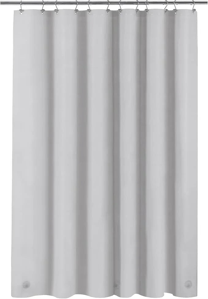 Barossa Design Shower Curtain Liner - Premium PEVA, BPA & PVC Free, No Chemical Smell, Lightweight Standard Size Shower Curtain with 3 Magnets, Metal Grommets -Silver Gray - ModernBath