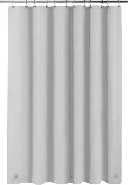 Barossa Design Shower Curtain Liner - Premium PEVA, BPA & PVC Free, No Chemical Smell, Lightweight Standard Size Shower Curtain with 3 Magnets, Metal Grommets -Silver Gray - ModernBath