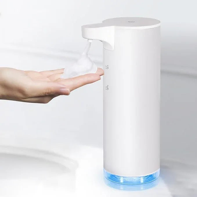 LAOPAO Automatic Soap Dispenser Foaming: Rechargeable Touchless Soap Dispenser Stainless Steel Foam Soap Dispenser for Bathroom Hand Soap Pump for Kitchen Xmas Gift, 9oz, White - ModernBath