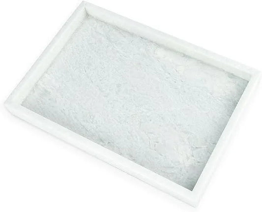 Yew & Tulip Natural Marble Vanity Tray, Luxury Stone with Light Green Textures Serving Tray for Bathroom, Kitchen, Vanity, Home Decor, Wedding etc. (12" x 8" x 1.2") - ModernBath