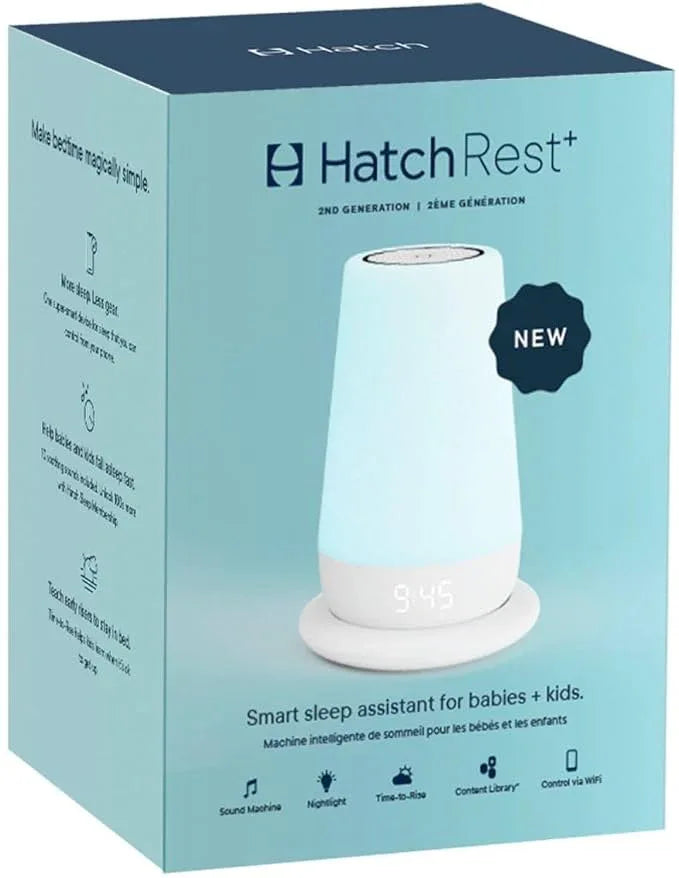 Hatch Rest+ Baby & Kids Sound Machine | 2nd Gen | Child’s Night Light, Alarm Clock, Toddler Sleep Trainer, Time-to-Rise, White Noise, Bedtime Stories, Portable, Backup Battery (with Charging Base) - ModernBath
