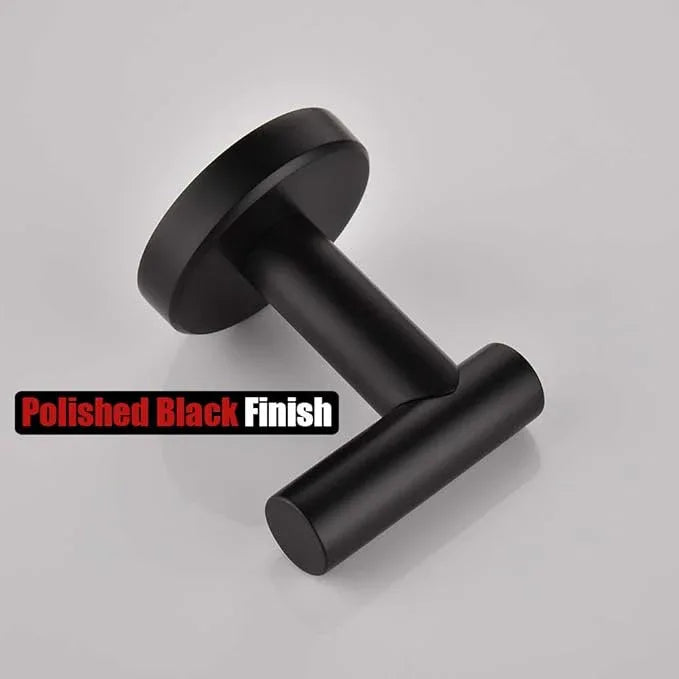 JQK Black Bathroom Towel Hook, Coat Robe Clothes Hook for Bathroom Kitchen Garage Wall Mounted (2 Pack), 304 Stainless Steel Matte Black, TH100-PB-P2 - ModernBath