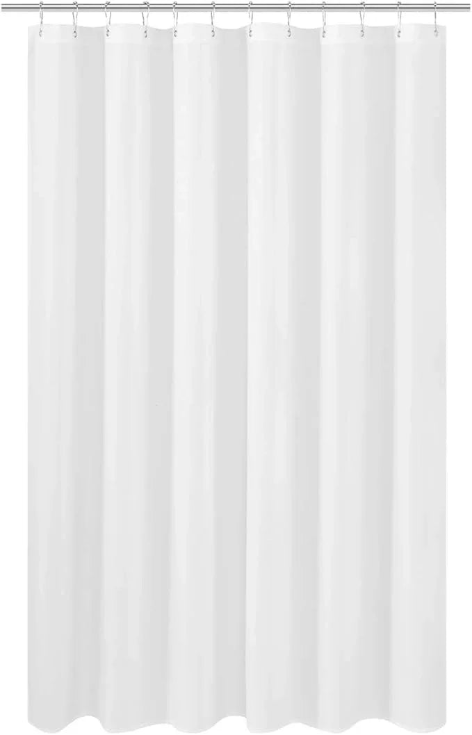 N&Y HOME Fabric Shower Curtain Liner 66 x 72 inches, Hotel Quality, Washable, Water Repellent, White Bathroom Curtains with Grommets, 66x72 - ModernBath