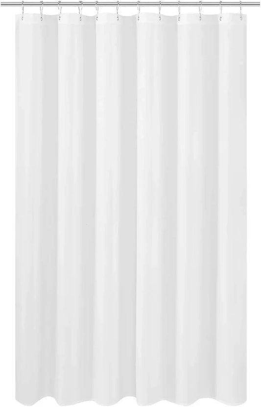 N&Y HOME Fabric Shower Curtain Liner 66 x 72 inches, Hotel Quality, Washable, Water Repellent, White Bathroom Curtains with Grommets, 66x72 - ModernBath
