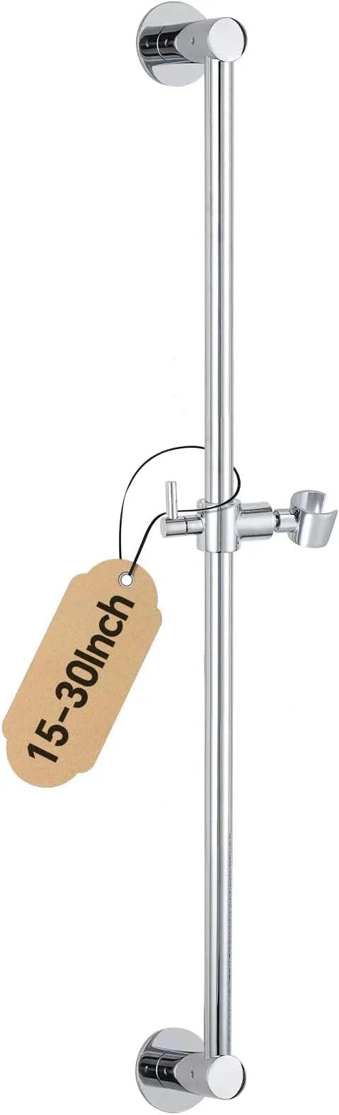 Shower Slide Bar Adjustable Handheld Shower Head Holder Wall Mount - 30inch All-Metal Shower Head Slide Bar Compatible with Bathroom Drill Free Glue Installation - Polished Chrome - ModernBath