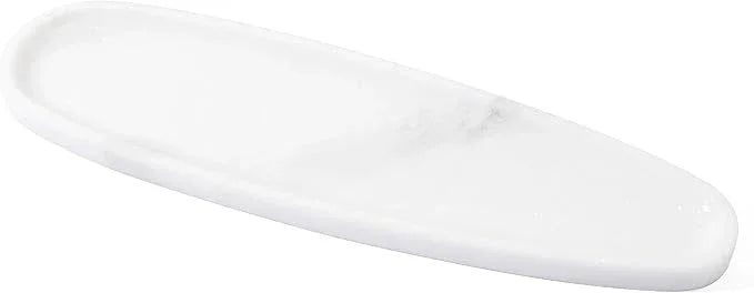 PracFit Natural Marble Tray – Real Stone for Bathroom, Vanity, Counter, and Home Decor. Perfect for Jewelry, Candles, and Cosmetics. Durable, Elegant, and Unique Made of Real Stone（White） - ModernBath