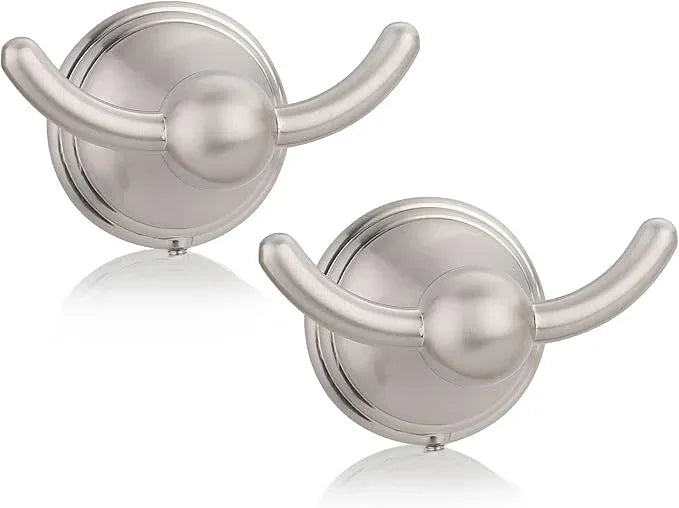 FILTA Bathroom Towel Hooks, Brushed Nickel Robe & Towel Hooks for Wall Mounted, Traditional Towel and Robe Hooks for Hanging Towels, Bath Towel Holder for Shower(2 Pack) - ModernBath