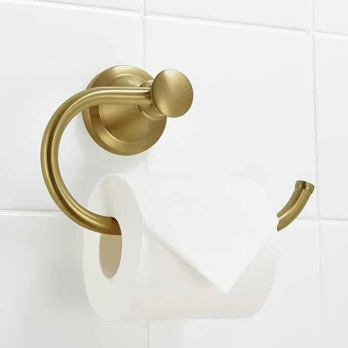 BESy Brushed Gold Toilet Tissue Paper Holder Brushed Gold Bathroom Accessories Toilet roll Paper Hanger, Wall Mounted, Rustproof - ModernBath