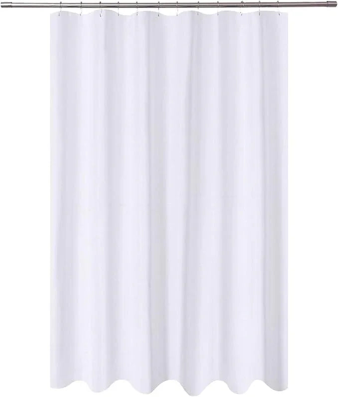 N&Y HOME Extra Long Shower Curtain Liner Fabric 72 x 96 inches, Hotel Quality, Washable, Water Repellent, White Spa Bathroom Curtains with Grommets, 72x96 - ModernBath