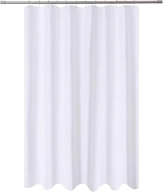 N&Y HOME Extra Long Shower Curtain Liner Fabric 72 x 96 inches, Hotel Quality, Washable, Water Repellent, White Spa Bathroom Curtains with Grommets, 72x96 - ModernBath