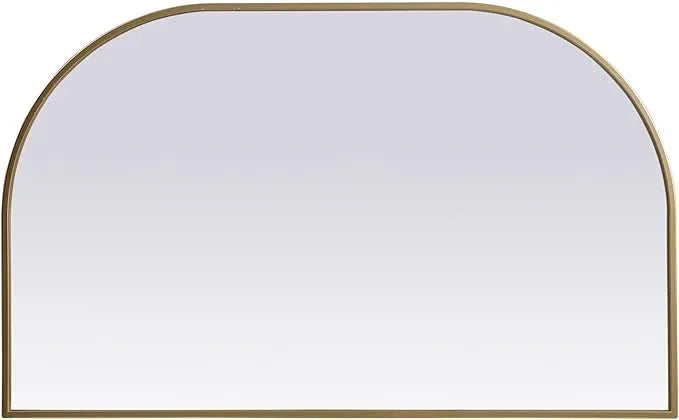 Illuminate, Metal Frame Arch Mirror 39X24 Inch in, Modern, Brass - ModernBath