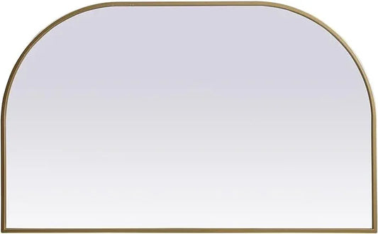 Illuminate, Metal Frame Arch Mirror 39X24 Inch in, Modern, Brass - ModernBath