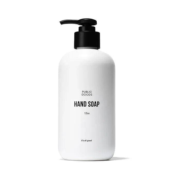 Public Goods Hand Soap | Cleansing Soap for Kitchen & Bathroom | Made with Natural Essential Oils | Paraben & Sulfate Free | Vegan Friendly | Made in Canada | 12 Fl Oz Bottle with Dispenser Pump - ModernBath