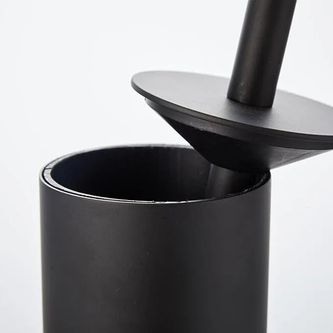 Freestanding Luxury Toilet Brush 304 Stainless Steel Toilet Brush and Holder 19-Inches Tall Round Rust Resistant Anti-Odor and Easy to Clean with Matte Black Finished - ModernBath