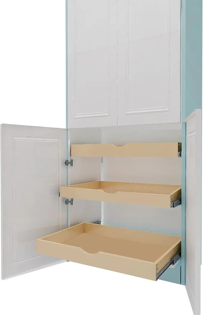 COUVER DIY Non-Assembled Birch Wood, Pull-Out Cabinet Organizers, Under Sink Organizers for Bathroom & Kitchen, Cabinet Slide-Out Organizers and Storage, Soft Closed Rail, 18 inch - ModernBath