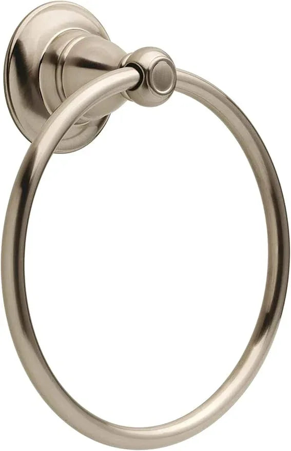 Delta Porter (1-Pack) Hand Towel Holder SpotShield Brushed Nickel Towel Racks for Bathroom Wall Round Towel Ring Holder for Bath Towel Hanger for Kitchen, Bathroom Accessories PTR46-BN - ModernBath