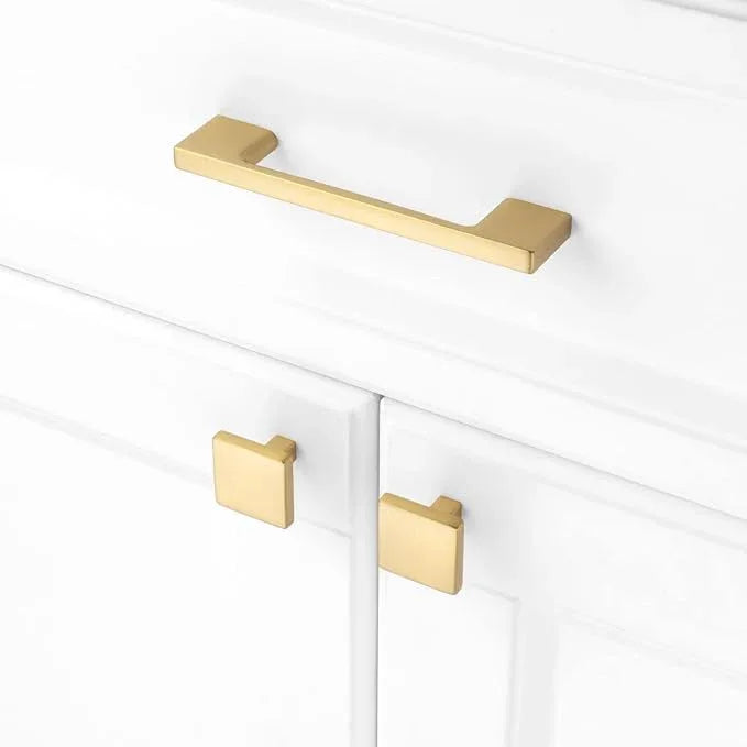 KOOFIZO 10 Pack 3-3/4 Inch Brushed Gold Kitchen Cabinet Pulls Gold Cabinet Handles Gold Cabinet Hardware for Kitchen Cabinets Drawer P01 Dresser Cupboard Bedroom Bathroom - ModernBath