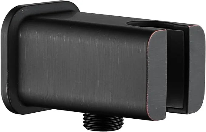 BRIGHT SHOWERS Wall Supply Elbow with Shower Head Bracket for Handheld Shower Head, Brass Core Wall Mounted Water Outlet, G1/2 Connector, Oil Rubbed Bronze - ModernBath