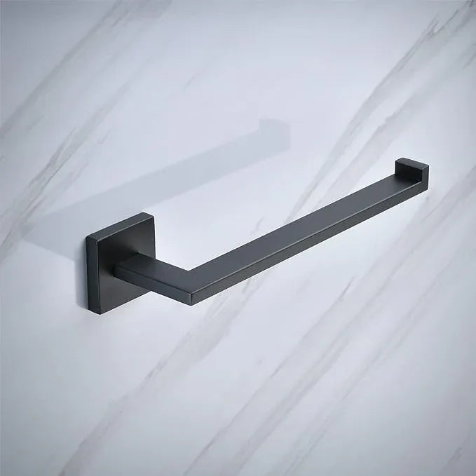 Matte Black Bathroom Accessories Hardware Set 2 Pieces, Toilet Paper Holder + Hand Towel Holder, Wall Mounted Towel Ring Towel Bar, SUS304 Stainless Steel, SHUNLI - ModernBath