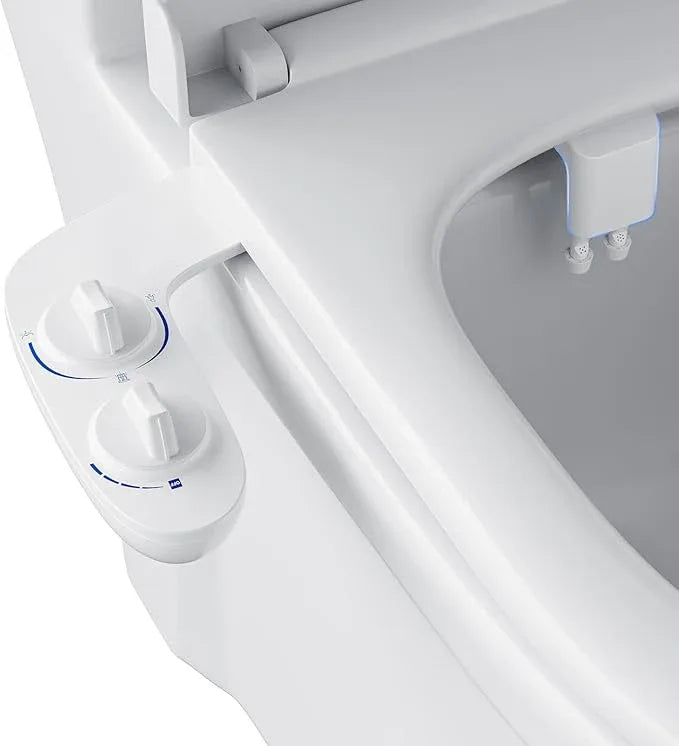 Bidet Attachment for Toilet, Toilet Bidet with Dual Self-Cleaning Nozzles, Rear and Feminine Wash, Adjustable Spray Pressure, Easy Installation, Hygienic Bathroom Accessory, Ceramic White - ModernBath