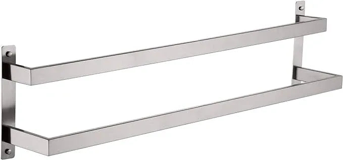 KOKOSIRI Bath Towel Bars 32 Inches Bathroom 2-Tiers Ladder Towel Rails Towel Holders Wall Mounted Towels Shelves Rack Brushed Stainless Steel, B5008BR-L32 - ModernBath