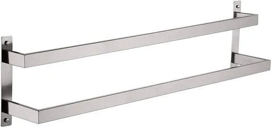 KOKOSIRI Bath Towel Bars 32 Inches Bathroom 2-Tiers Ladder Towel Rails Towel Holders Wall Mounted Towels Shelves Rack Brushed Stainless Steel, B5008BR-L32 - ModernBath