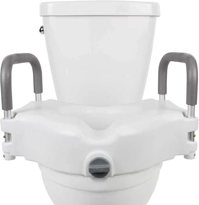 Vive Raised Toilet Seat - 5" Portable, Elevated Toilet Seat Riser & Extender - Elongated and Standard Fit Commode Lifter - Bathroom Safety Extender Assists Disabled, Elderly, Seniors, Handicapped - ModernBath