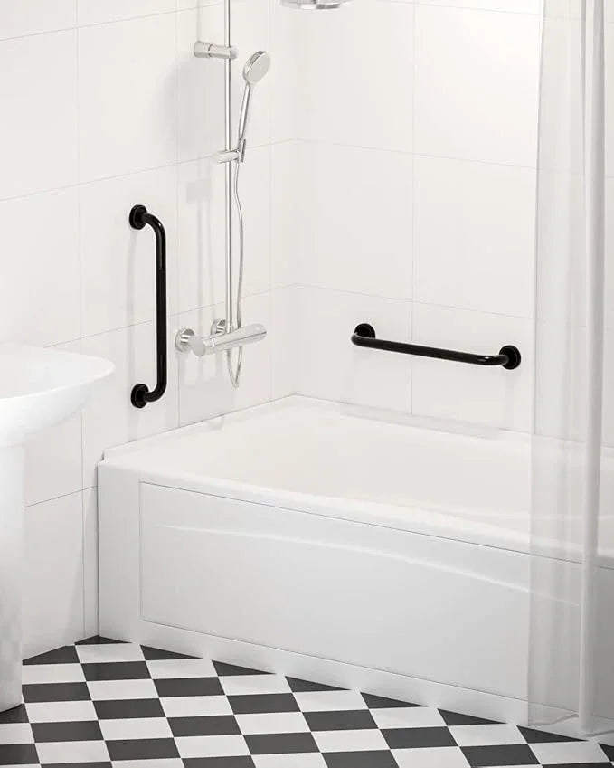 20 Inch Bronze Shower Grab Bar Oil Rubbed Black, Munzong Antique Brass Bathroom Grab Bar w/Anti-Slip Knurled Grip, Bathroom Balance Bar, Safety Handrail Support, Injury Elderly Senior Assist Handle - ModernBath