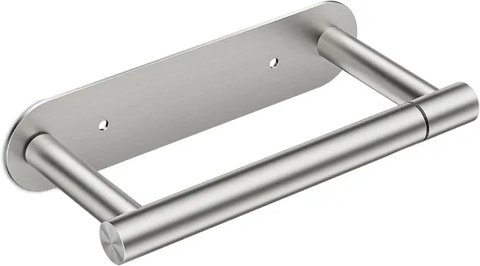 FORIOUS Toilet Paper Holder, Adhesive or Screw Wall Mount Pivoting Tissue Roll Holder for Bathroom, Stainless Steel Rustproof Self Adhesive Toilet Paper Roll Holder no Drilling, Brushed Nickel - ModernBath