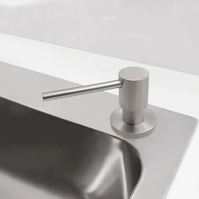 EADOT Deck Mounted Brass Kitchen Sink Soap Dispenser or Lotion Dispenser with 17OZ Above The Sink Refillable Bottle(Brushed Nickel) - ModernBath