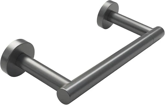 Gray Toilet Paper Holder Wall Mount, Dark Grey Bathroom Toilet Paper Holder for SUS 304 Stainless Steel, Double Post Pivoting Toilet Paper Roll Holder for Bathroom RV Paper Towels for TP - ModernBath