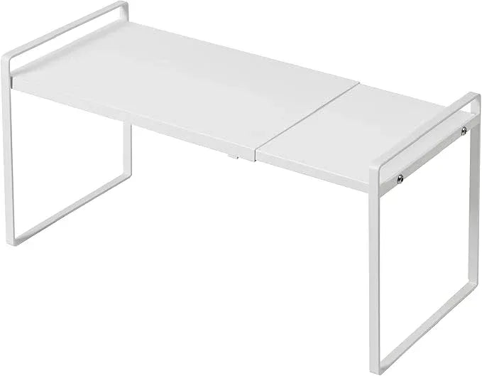 Nxconsu Expandable Cabinet Shelf Organizer Riser for Kitchen Pantry Cupboard Under Sink Countertop Home Storage Organization Rack Space Saver Freestanding Heavy Duty Nonslip Stackable White Large - ModernBath