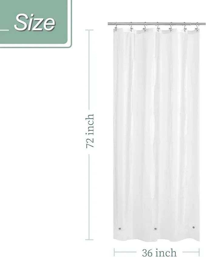 Mrs Awesome Stall Shower Curtain Liner 36x72, PEVA Plastic Shower Liner for Bathroom Lightweight & Waterproof, 36 x 72, Frost - ModernBath