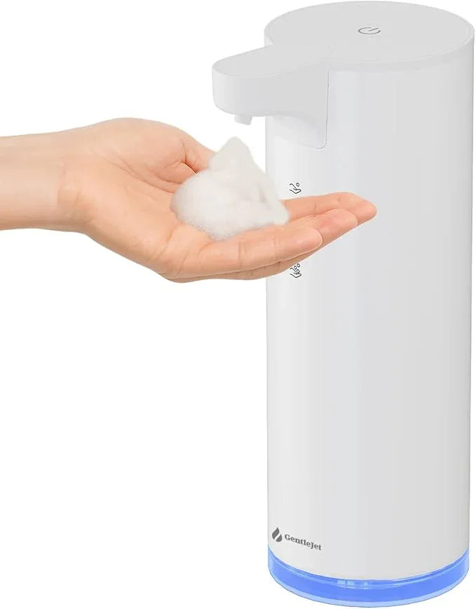 GentleJet EasyFoam Automatic Foaming Soap Dispenser - Rechargeable Automatic Soap Dispenser Touchless for Bathroom or Kitchen, Motion Sensor, 2 Levels, IPX5 Water-Resistant, 9.5oz (White) - ModernBath