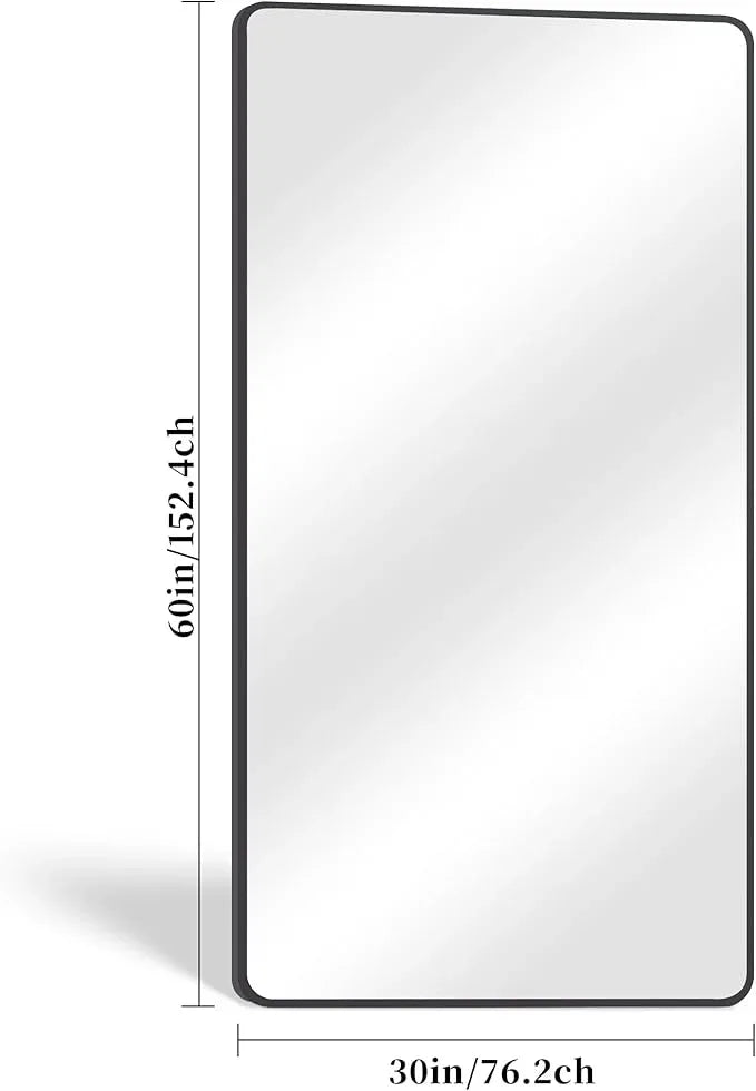 DESBING 30" x 60"Bathroom Mirror, Matte Black Wall Mirror with Metal Frame, Decorative Rectangular Vanity Mirror for Bedroom Bathroom Living Room Entryway (Horizontal) - ModernBath