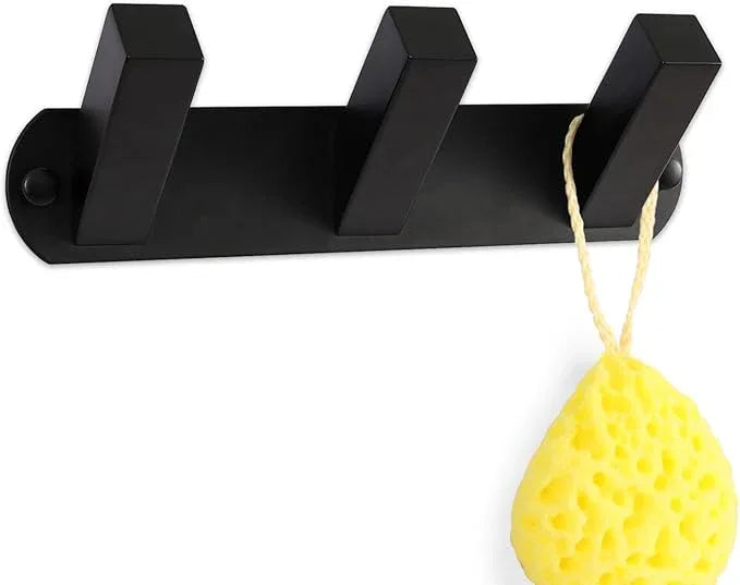 NINETREX Coat Rack Wall Mounted, Black Metal Coat Rack with 3 Coat Hooks Heavy Duty Coat Hanger Hooks Bag Hat Towel Rack for Entryway, Bathroom, Bedroom, Kitchen, and Hallway(Black,Square) - ModernBath