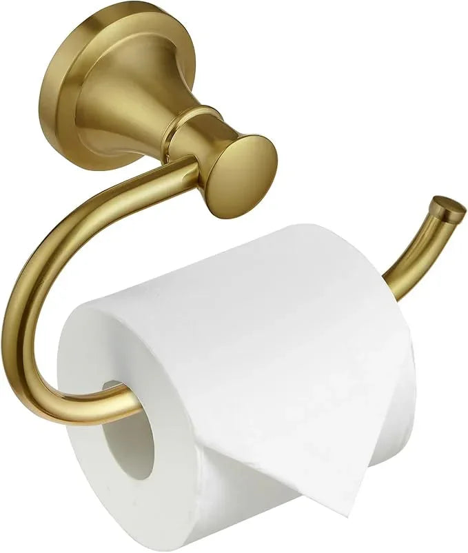 BESy Brushed Gold Toilet Tissue Paper Holder Brushed Gold Bathroom Accessories Toilet roll Paper Hanger, Wall Mounted, Rustproof - ModernBath