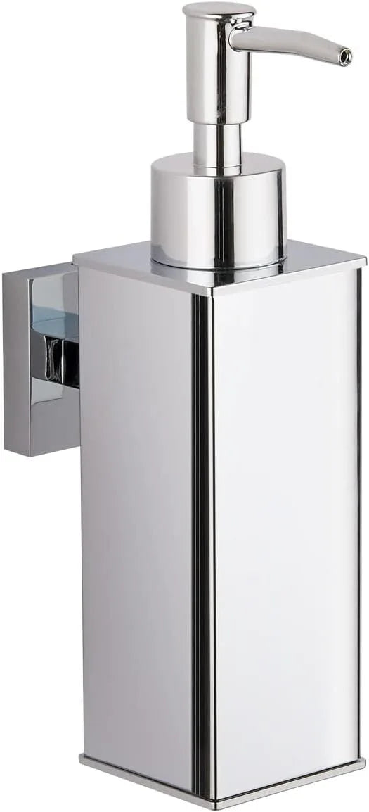 BGL Hand Soap Dispenser Stainless Steel 304 Wall Mount Chrome Soap Dispenser Holder for Bathroom (Chrome, Square) - ModernBath