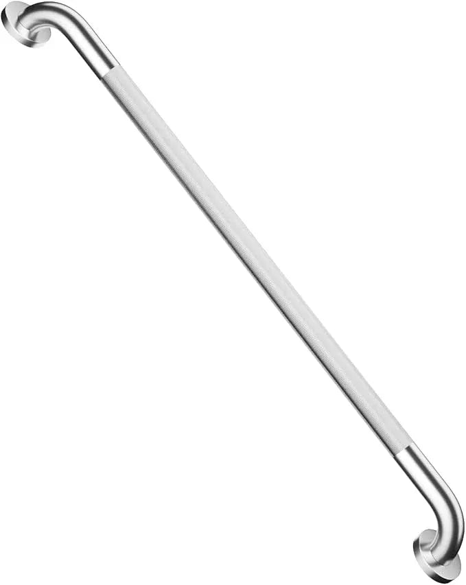 32 Inch Anti Slip Shower Grab Bar, Munzong Stainless Steel Bathroom Grab Bar, Satin Brushed Nickel Knurled Bathroom Balance Bar,Safety Hand Rail Support Handicap Elderly Senior Assist Bath Handle - ModernBath