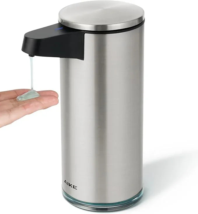 AIKE SensePro Automatic Soap Dispenser Type-C Rechargeable, Brushed Stainless Steel Finish 12.8 fl.oz. for Liquid Soap - ModernBath