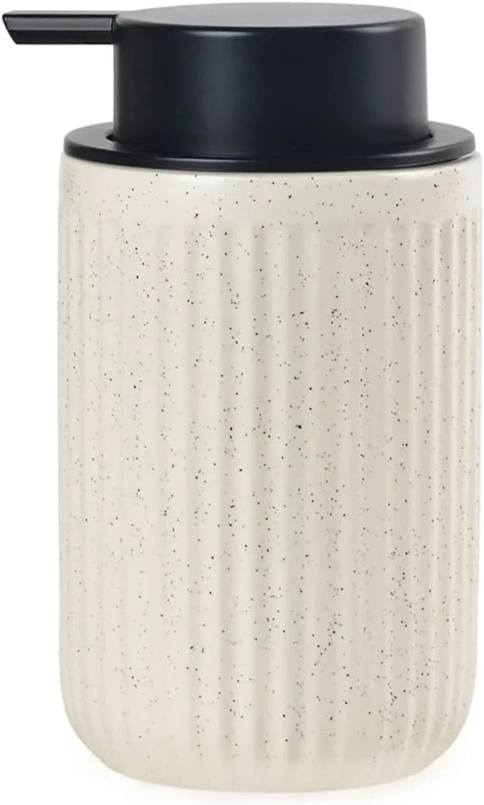 BosilunLife Dish Hand Soap Dispenser - Liquid Pump Soap Dispenser for Bathroom 12oz Ceramic Kitchen Dish Dispenser with Rust-Proof Liquid Pump Modern Refillable Lotion Bottles, Beige - ModernBath